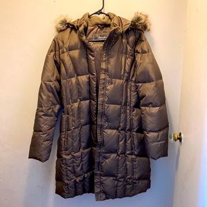 Eddie Bauer down coat taupe medium
